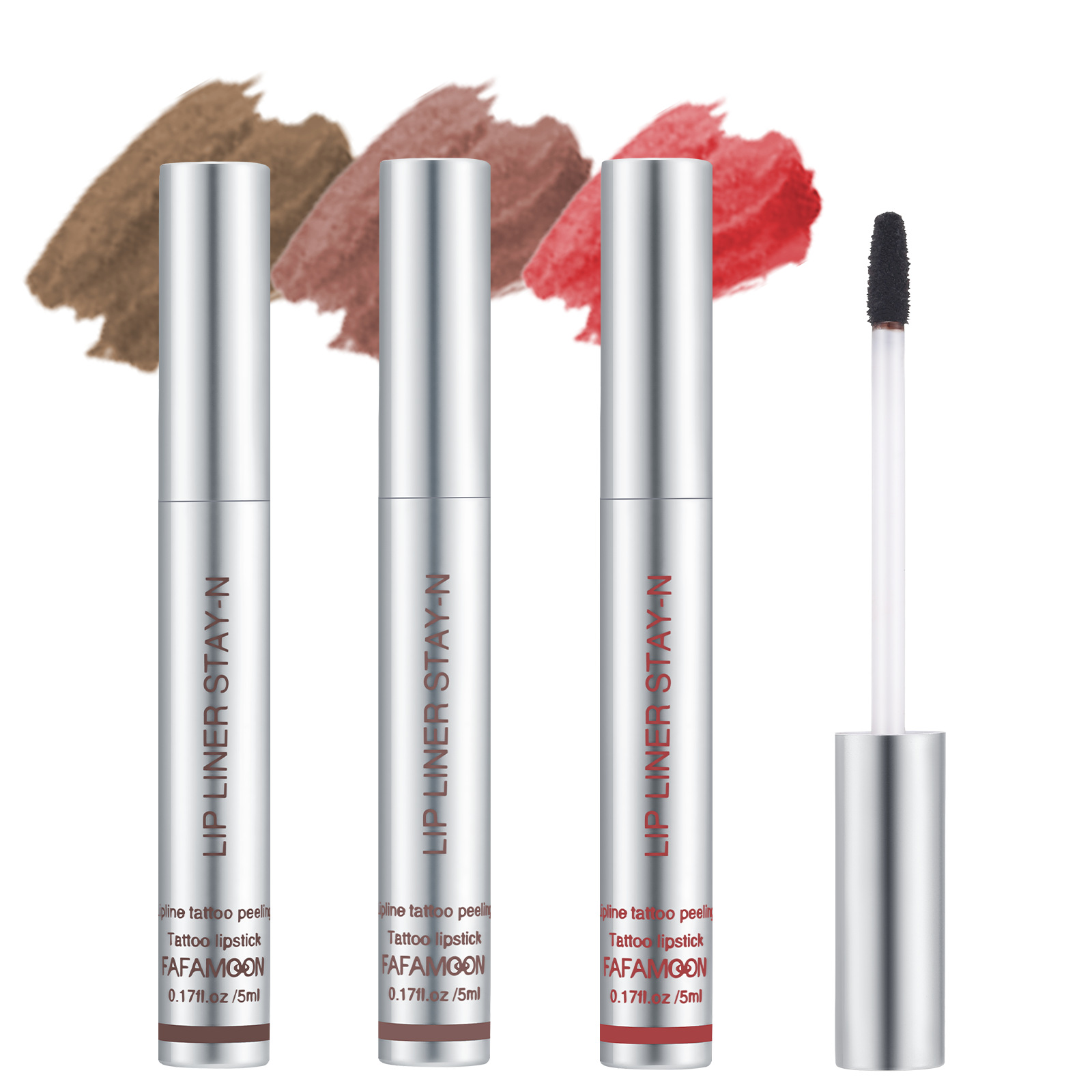 Pinceau à lèvres pelable en forme de lèvre Couleur des lèvres Imperméable Aucune taille Pinceau à lèvres pelable Crayon à lèvres transfrontalier 3 ensembles_voghion.com