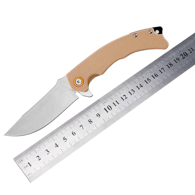 跨境新品高硬度D2钢G10手柄野营户外折叠刀锋利不锈钢折叠刀随身