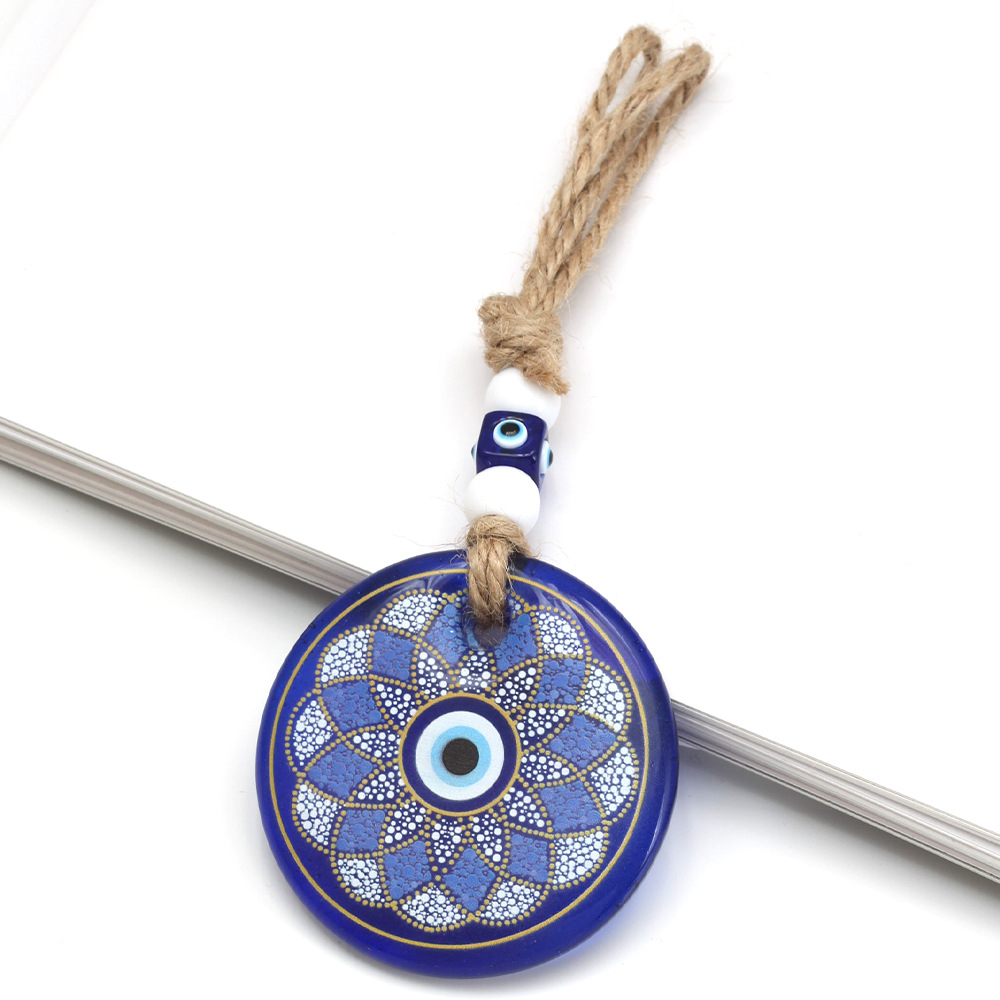 138g Weight Bag Pendant, Keychain Classification 1 Piece Quantity Holiday, Daily Occasion Glass Material Devil's Eye Pattern Unisex Gender Retro, Classic Style Style Retro Classic Style Devil's Eye Glass Unisex Bag Pendant Keychain 3