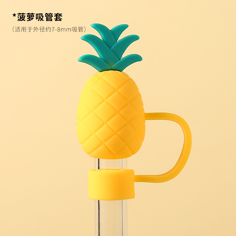 Tapa de paja de vidrio a prueba de polvo protección del medio ambiente linda chica tapa de paja accesorios universales enchufe a prueba de polvo enchufe de polvo de dibujos animados