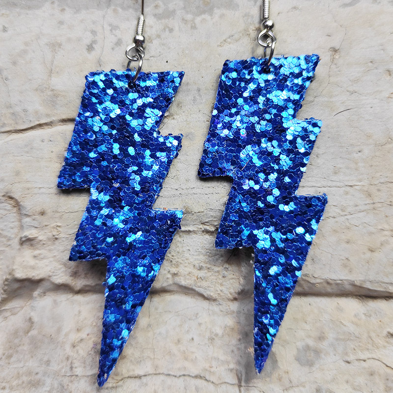 Fashion Lightning Pu Leather Sequins Women's Drop Earrings 1 Pair display picture 4