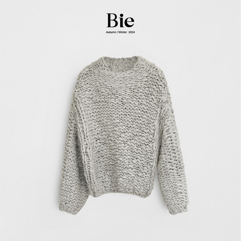 Clearance Sale Handmade Knitted Half-Turtleneck Wool Sweater for Women, Casual Style Versatile Simple Long-Sleeve Knit Top Clearance Sale Handmade Knitted Half-Turtleneck Wool Sweater for Women, Casual Style Versatile Simple Long-Sleeve Knit Top