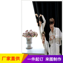 韩国男团遮光 窗帘成品窗帘 卧室高遮光黑丝窗帘一件代发跨境直供