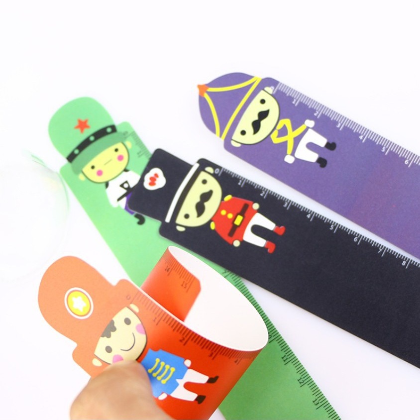 Soldier, plastic cartoon ruler for elementary school students, 15cm