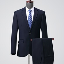男士羊毛西服套装商务免烫职业正装男经理伴郎新郎礼服商务绅士