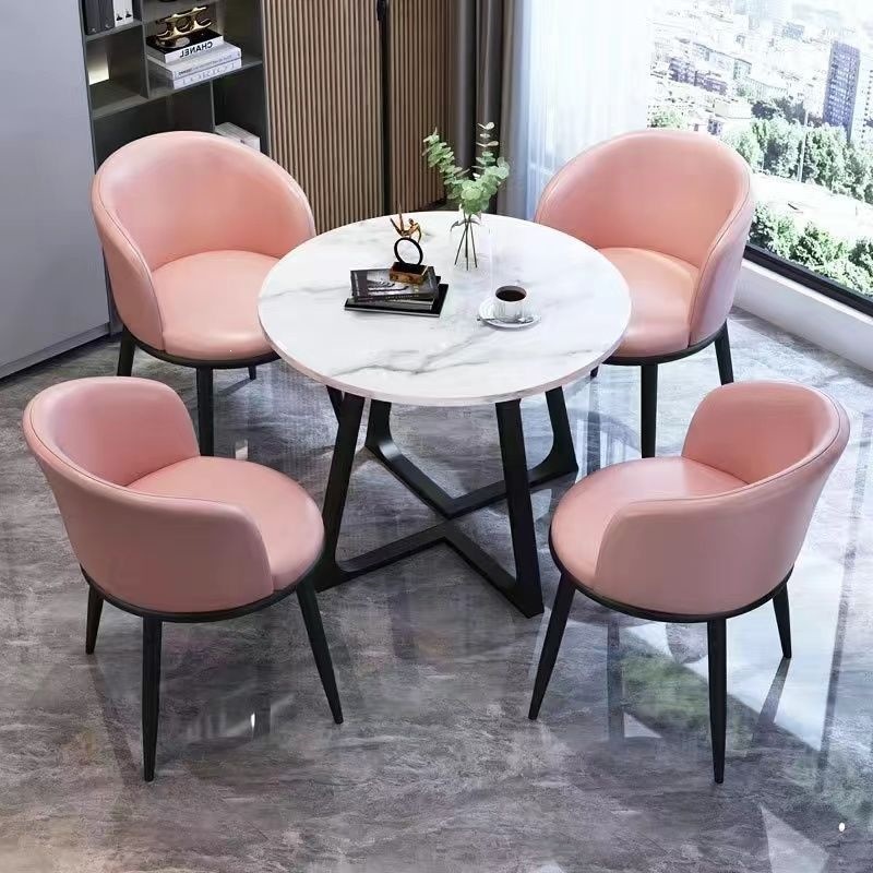 Dining Table, Balcony Small Tea Table, Office Meeting and Negotiation Table and Chair Set, Home Use Small Apartment Coffee Table, Leisure Small Round Table