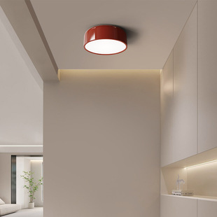 Cream wind aisle ceiling lamp minimalist round retro room lamp designer Bauhaus study second bedroom ceiling lamp