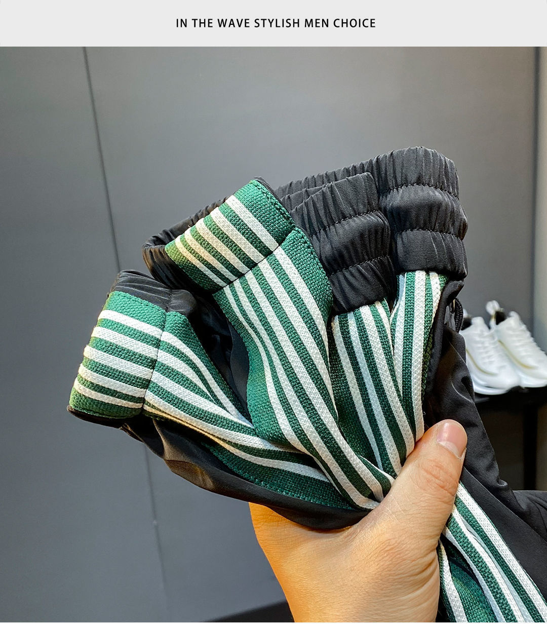 Herren Sweatpants Gestreift Aus Eisseide Für Den Sommer Sportlich_voghion.com