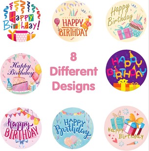 Happy Birthday Kids Toy Roll Paper Sticker Birthday Party Gift Envelope Seal Sticker Party Baking Decoration