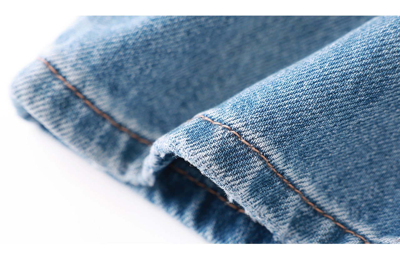 Quần jean ống rộng vải Tencel cotton phong cách retro, dáng suông rũ nhẹ mùa hè — xanh lam chi tiết 31