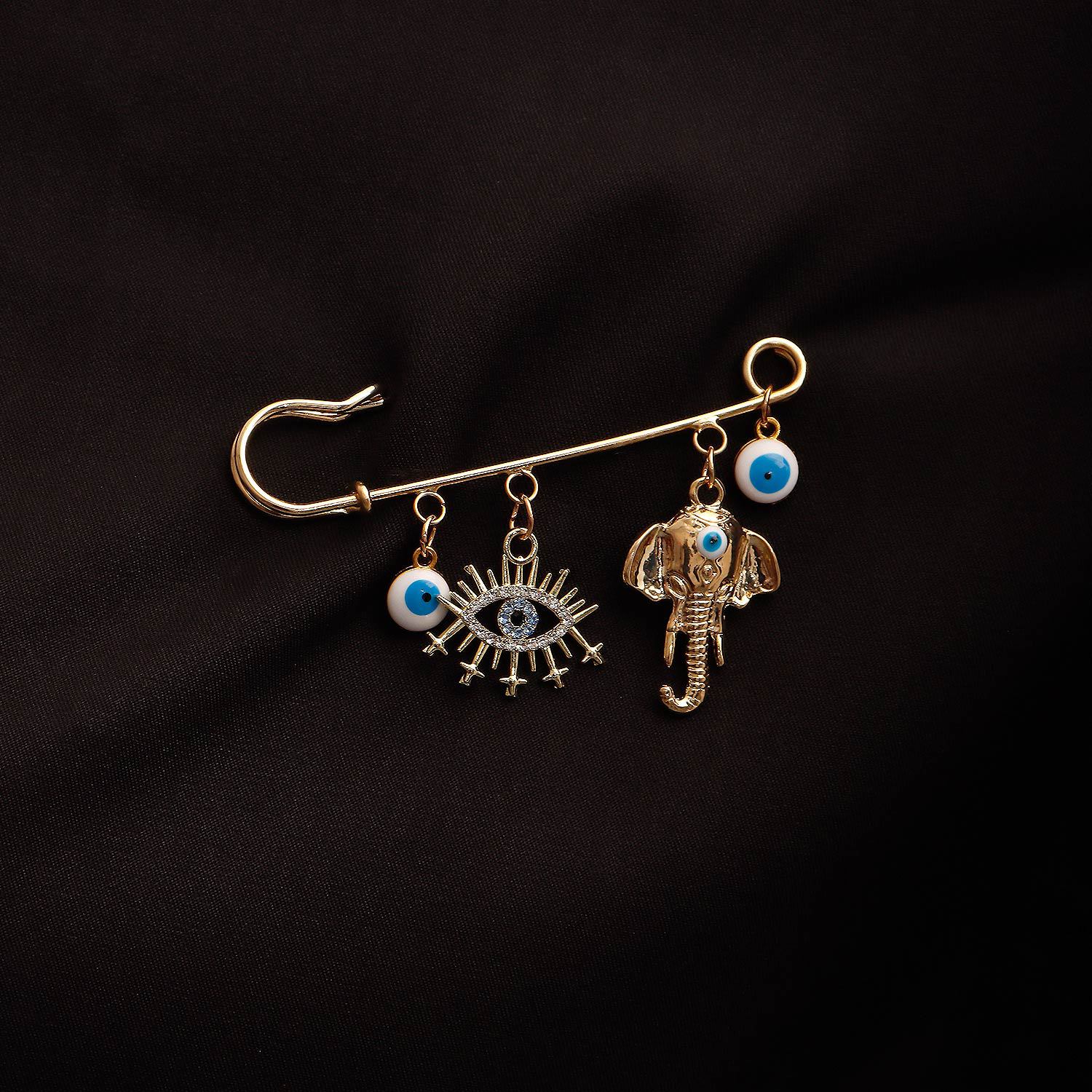 European and American Cross-border Jewelry ins Style Geometric Devil's Eye Pendant Chest Pendant Women's Fashionable Exaggerated Pin Accessories