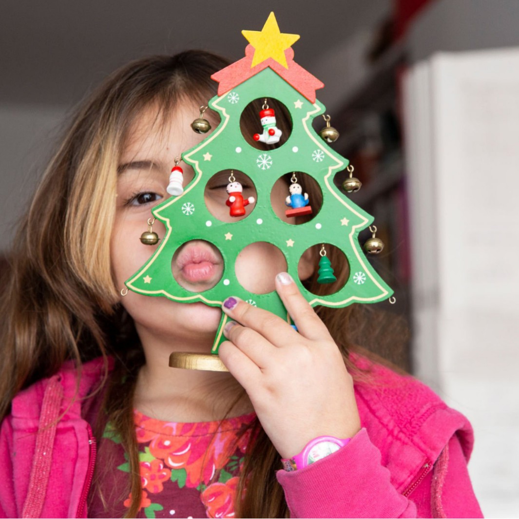 Árbol de Navidad de madera regalos de Navidad juguetes para niños decoración creativa escritorio día de Navidad regalos colgantes