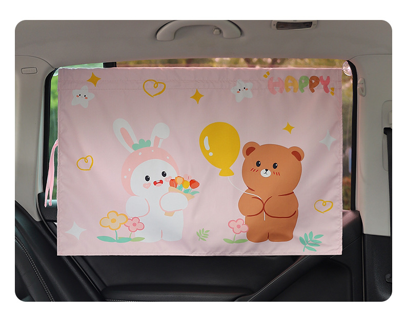Suction Cup sunshade car curtain cartoon children sun protection thermal insulation rear row side window car baby shading baffle
