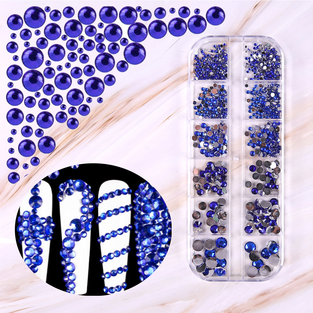 Joyas de uñas calientes transfronterizas ins12 rejilla amor estrella resina vidrio de forma especial diamante etiqueta de uñas diamante nail