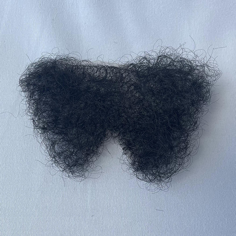 Manufacturer's Ready-Made Fake Pubic Hair Patch Simulated Body Hair Male and Female Silicone Doll Private Parts Invisible Breathable Hair Patch Split Style