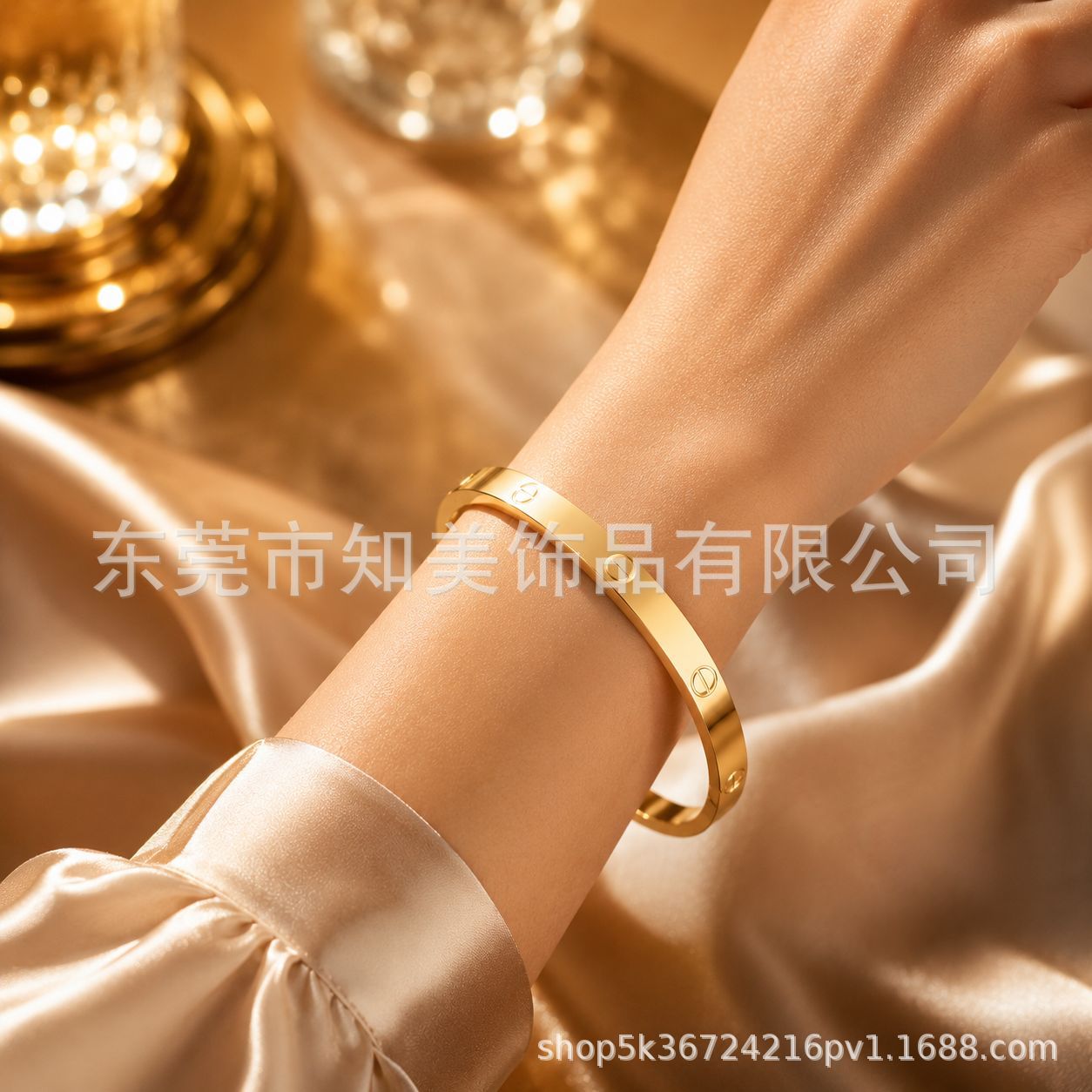 Grenzüberschreitender Bestseller Außenhandel Hot-Sale Douyin Influencer Live-Shopping Lagerbestand vollständig funkelndes Titanstahl-Armband für Damen farbbeständig Modeschmuck Großhandel