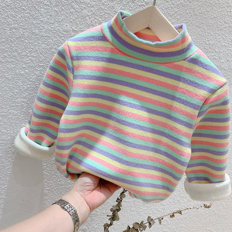 [Скидка 50%] 2024 новая осень и зима теплая мода иностранная милая радуга эластичный принт