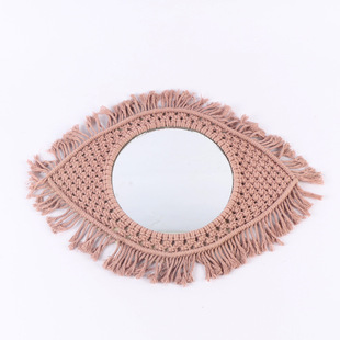 Розовое плетеное зеркало, сделано на заказ