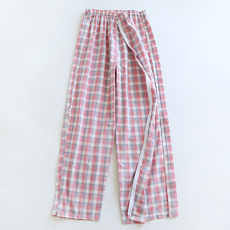 女性用リハビリ服 綿布ワンピース 春秋用理学療法服 着脱簡単 骨折術後ケア服 高齢者寝たきり用|undefined