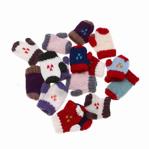 Dollhouse Mini Knitted Gloves, Pocket-Sized Model, Miniature Scene Accessories, Home Decor Ornaments
