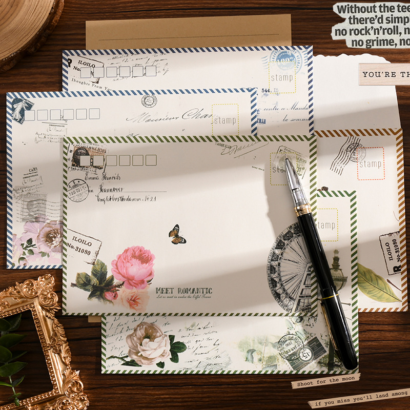 Sobre conjunto de papel retro alto sentido romántico carta de amor escrita a mano pareja confesión confesión papel de letra romántico