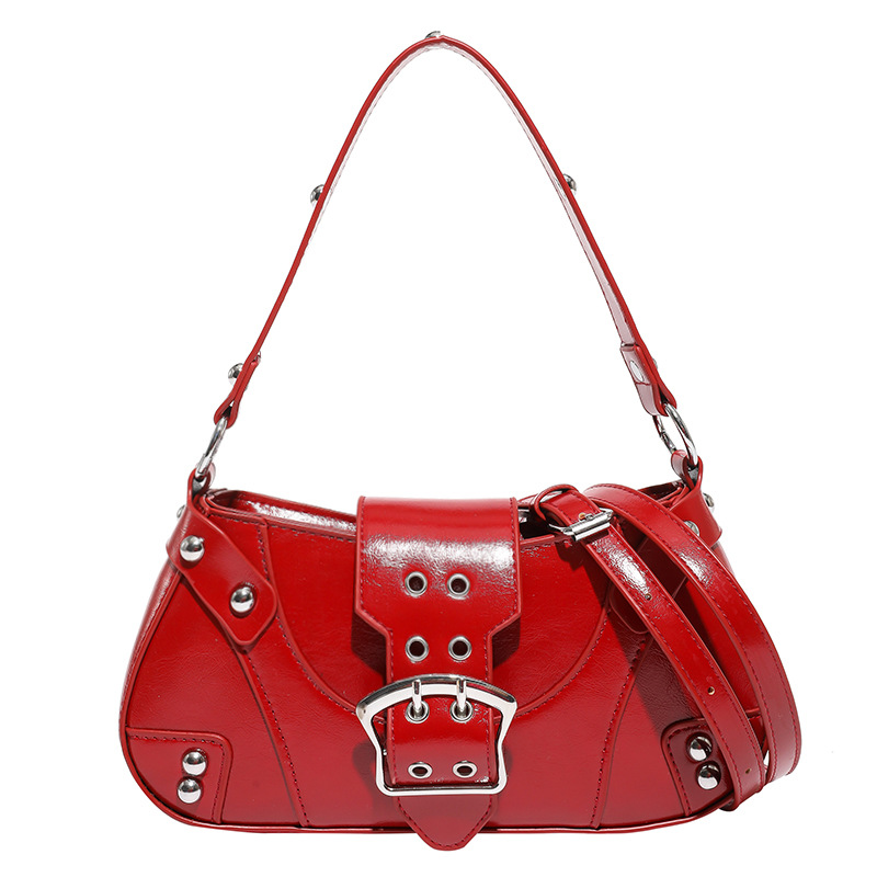 Bolso de locomotora de mujer nueva moda transfronteriza bolso de hombro remachado de moda alta textura exquisita versátil bolso de hombro