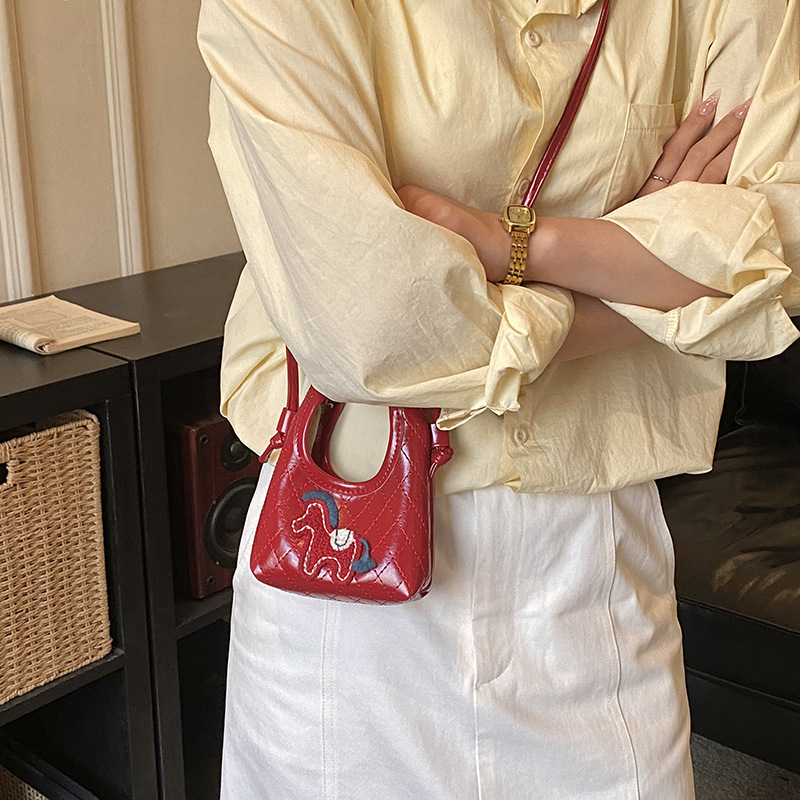 Borsa a spalla donna con poney cartoon, borsa a mano di design_voghion.com
