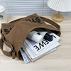 Universal shopping bag one shoulder, brand capacious linen bag, cloth bag suitable for men and women, Korean style