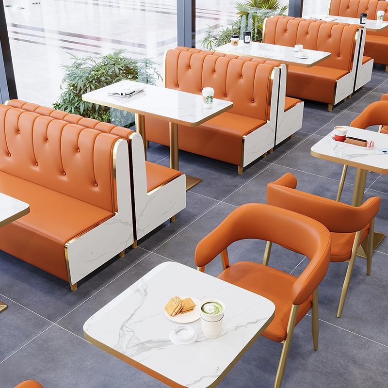 Trendy Milk Tea Shop Sofa Cake Dessert Burger Cafe Dining Commercial Booth Light Luxury Leisure Table and Chair Set
