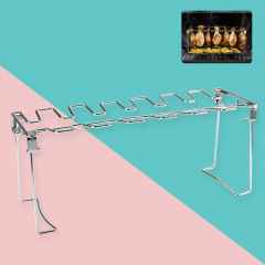 Home Portable Cross-border Stainless Steel Folding Chicken Leg Stand Home Oven Baking Pan BBQ Ribs Rack BBQ Grilling Tools