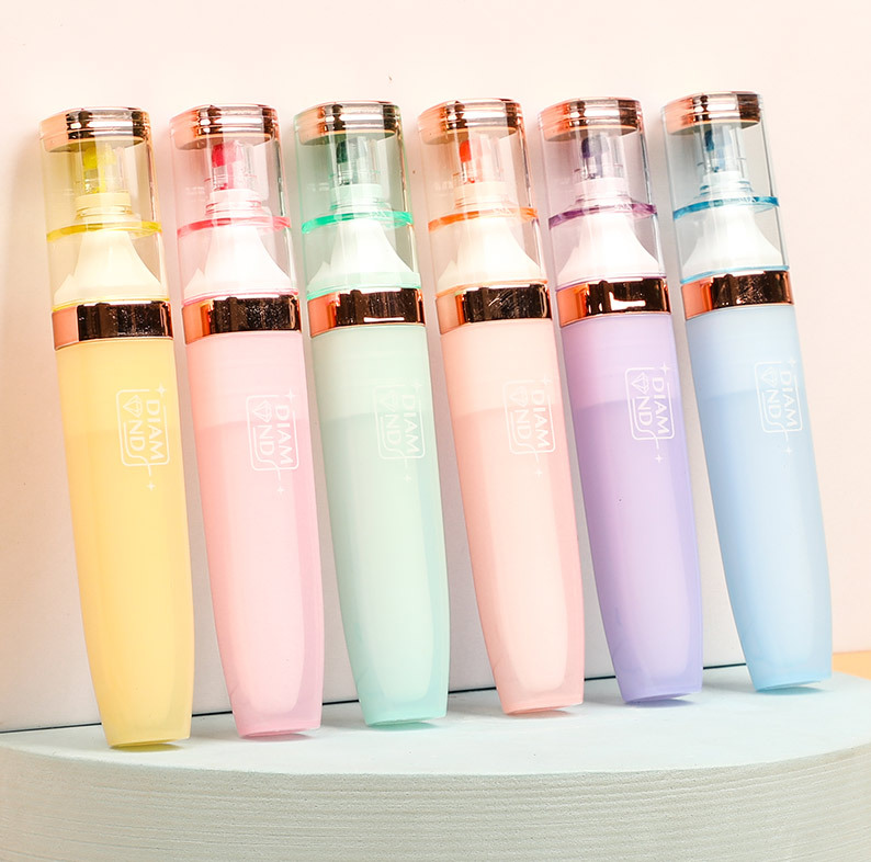 H217D diamante cabeza highlighter traje de nylon duro cabeza highlighter pluma mano cuenta pluma DIY creativo regalo creativo