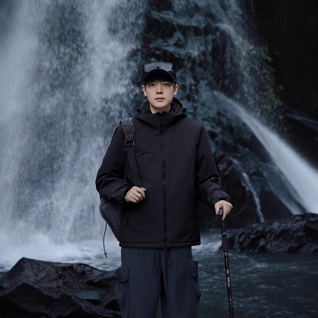 2025 New Men's Graphene Insulated Cotton Jacket, Hooded Softshell Spring/Autumn Work Jacket, Windproof