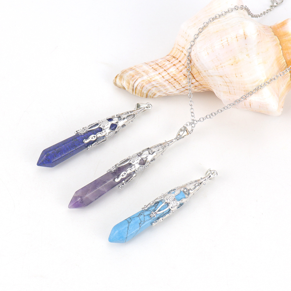 Simple Style Leaf Agate Plating Pendant Necklace 1 Piece