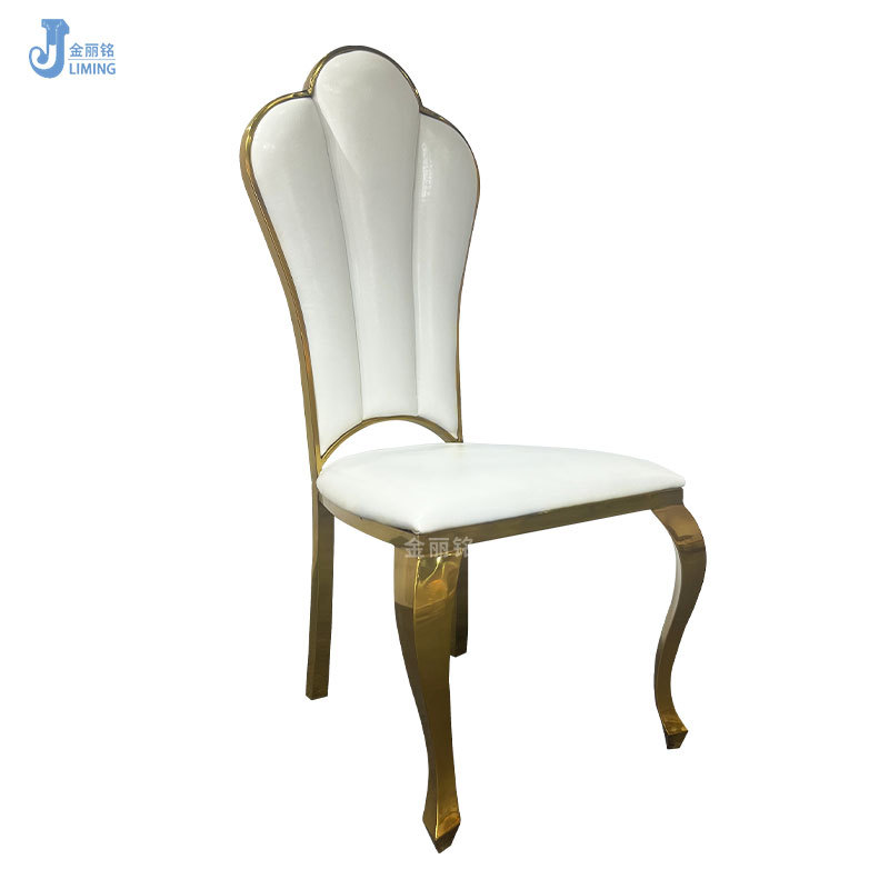 Comercio de exportación de acero inoxidable silla de comedor silla de sala de estar de metal de acero inoxidable silla de comedor respaldo italiano silla de flor de ciruelo