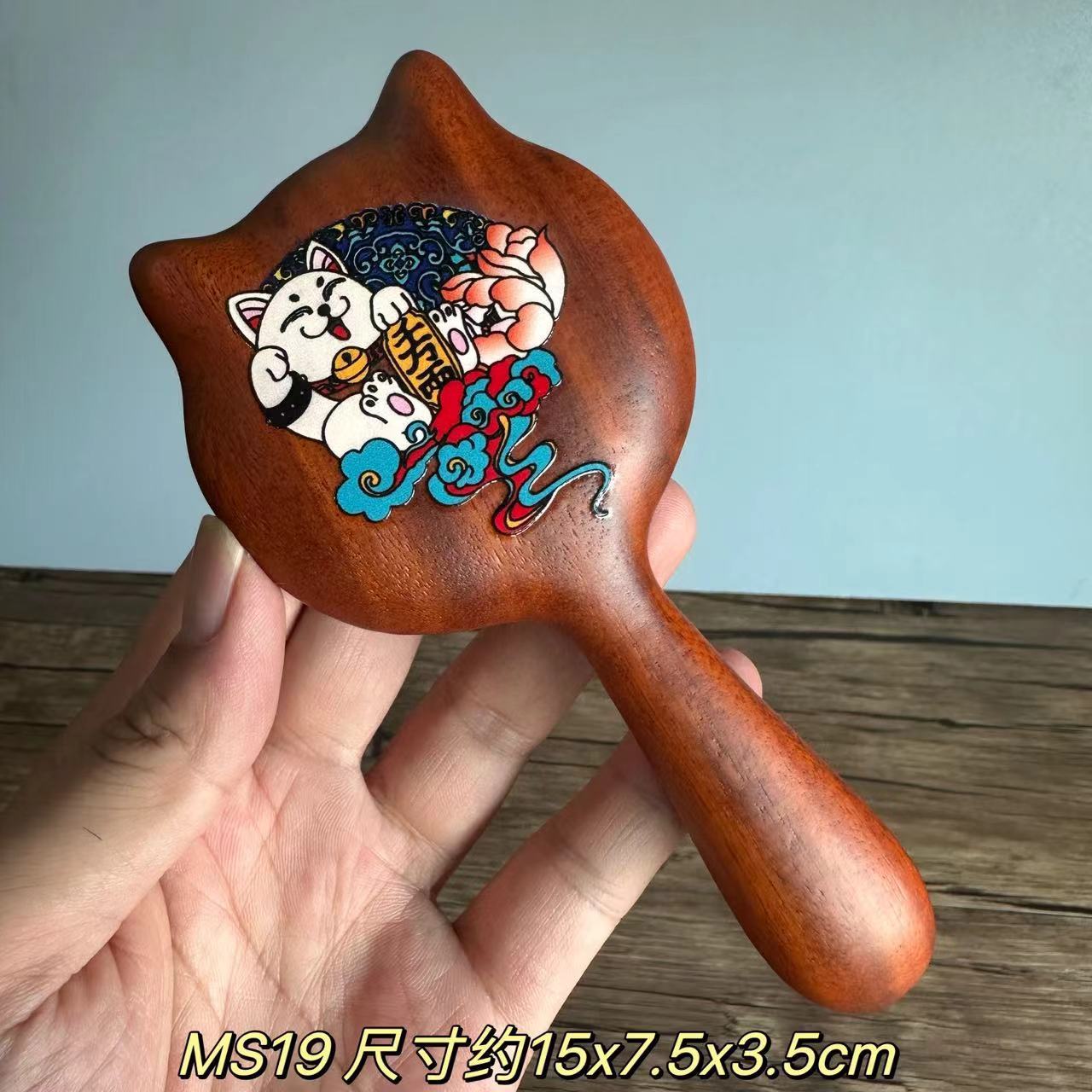 국풍 백단향 치아 마사지 빗 [행운의 고양이]