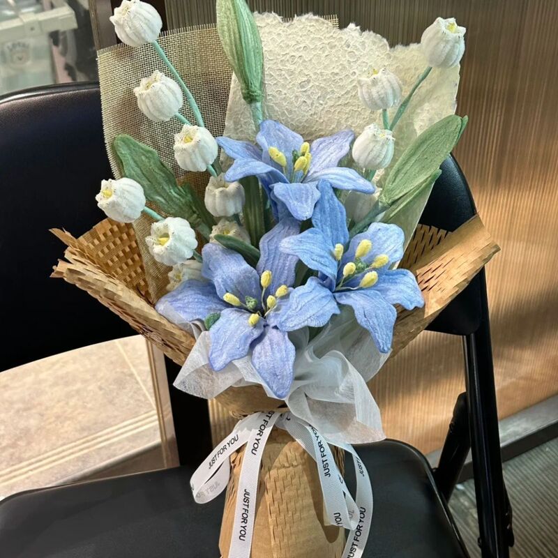 Creative Twisty Stick Bouquet Handmade DIY Material Kit Lily of the Valley and Lily Bouquet Practical Adult Gift Graduation Present