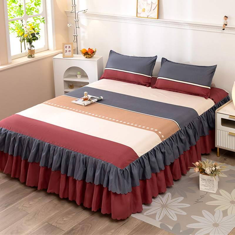 Falda de cama, sábana gruesa, colchón antideslizante agradable para la piel, funda protectora, funda de cama Simmons de una pieza, cama doble de 1,8 m