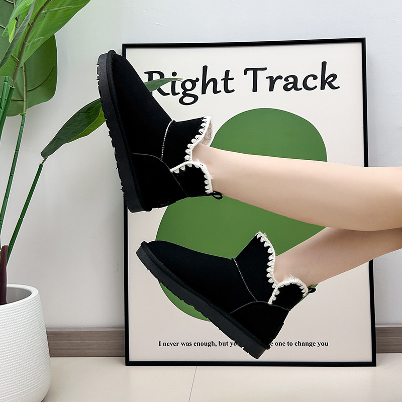 Chaussures chaudes en peluche polyvalentes à fond plat pour femmes, chaussures décontractées confortables pour l'hiver 2023_voghion.com