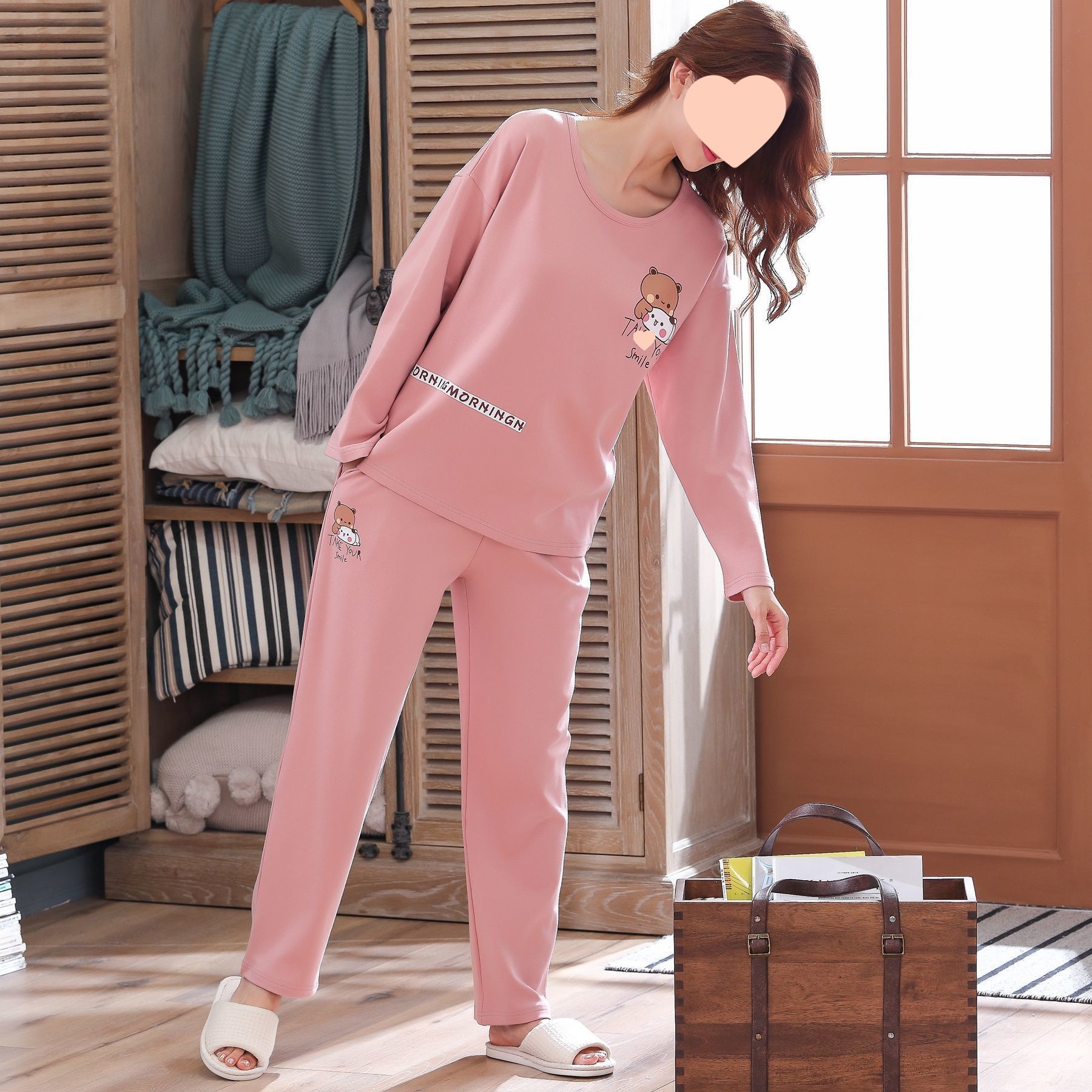 Little cute bear--A336 light red