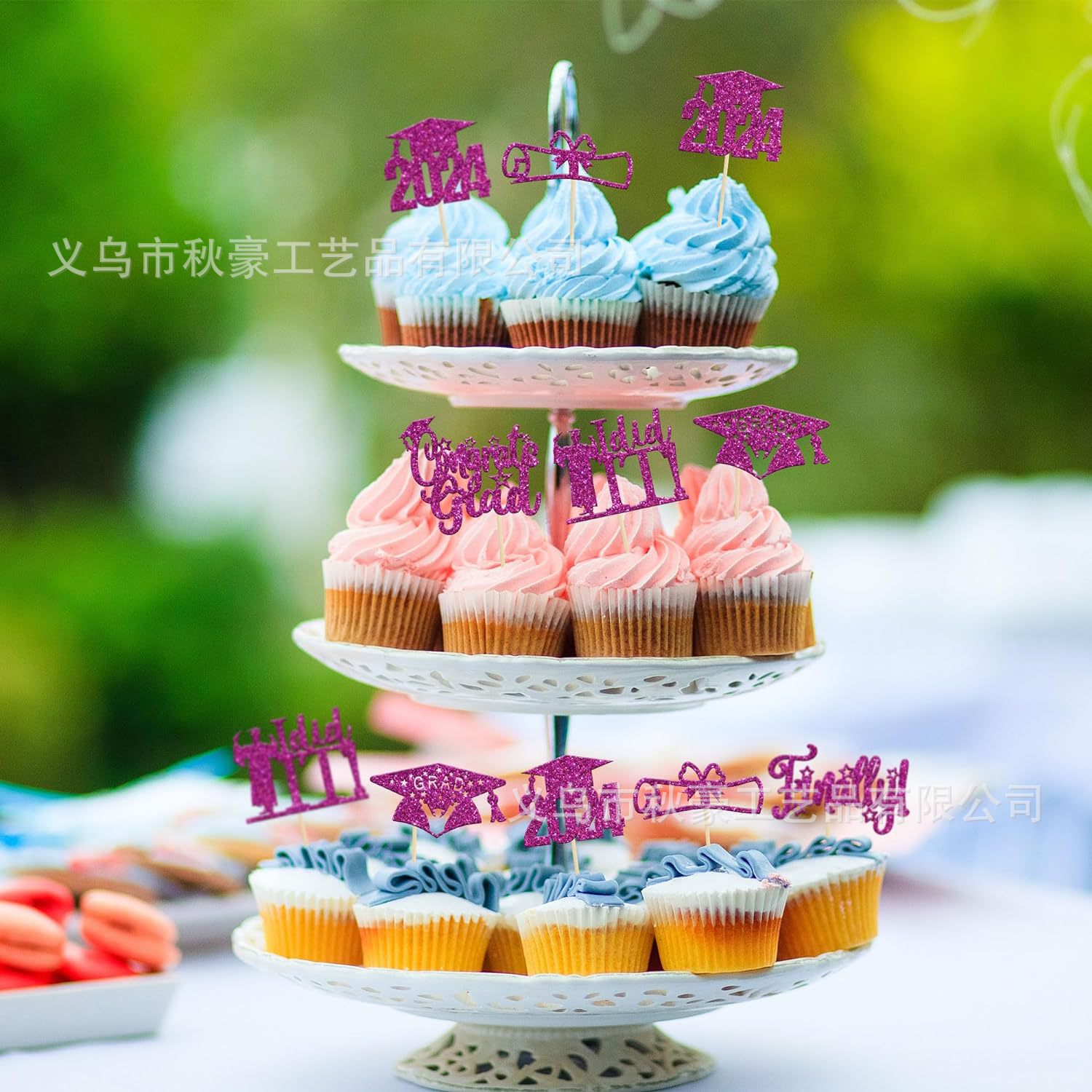 2024 nueva temporada de graduación cupcakes decoración flash Finally I Did It pastel insertado transfronterizo