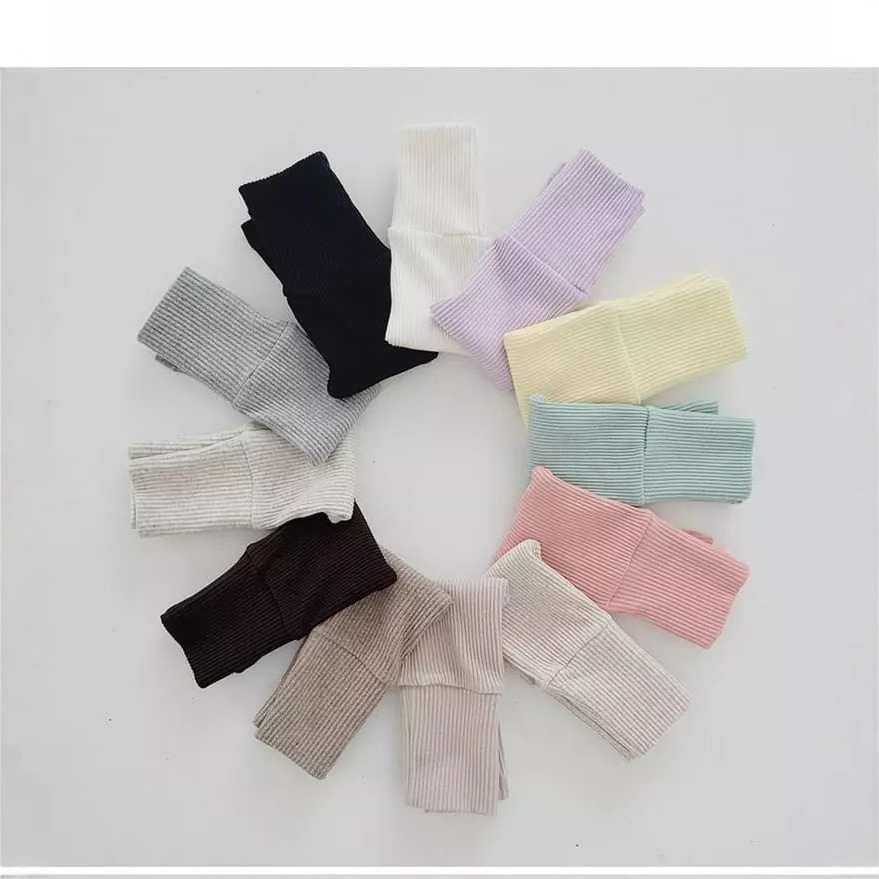 Pantalones de otoño infantil 2023 otoño nuevo estilo coreano ropa bebé color sólido Leggings