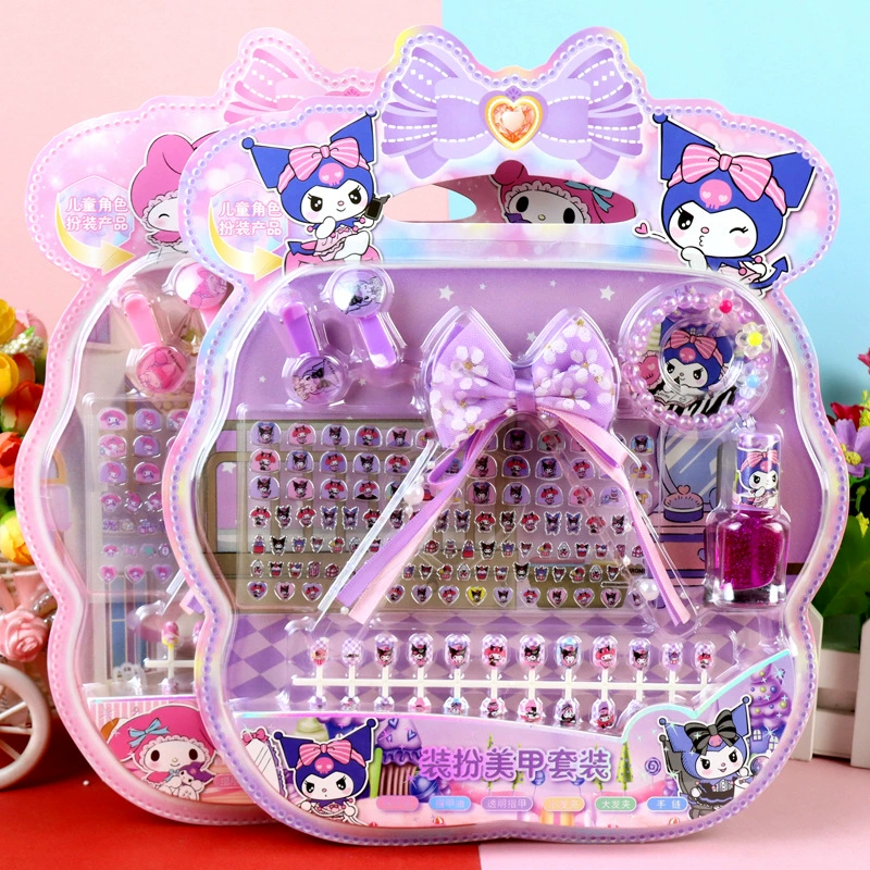 Sanrio Coulomi детские мультфильмы с бриллиантами для ногтей кольцо для волос браслет для ногтей поддельный набор наклейки для ногтей