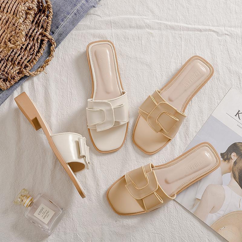 2025 Summer Flat For Women, Fashionable Non-Slip Soft Sole, Trendy Lazy Beach One-Strap Women's Slippers_vogvips.com