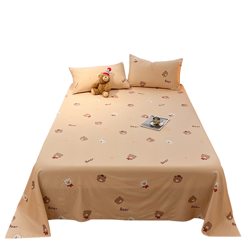 Todo algodón tipo A sábanas de lana gruesa 100 sábanas de algodón puro una sola persona dormitorio cubierta de almohada de tres piezas nuevo otoño invierno