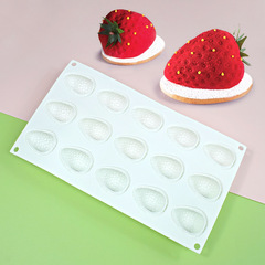 New 15 Half 3D Strawberry Mousse Cake Mold French Sweet Chocolate Baking Cake Decoration Mold