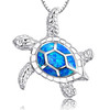 Cross -border accessories popular jewelry OPAL protein stone Opal Australia's treasured turtle turtle necklace pendant silver jewelry