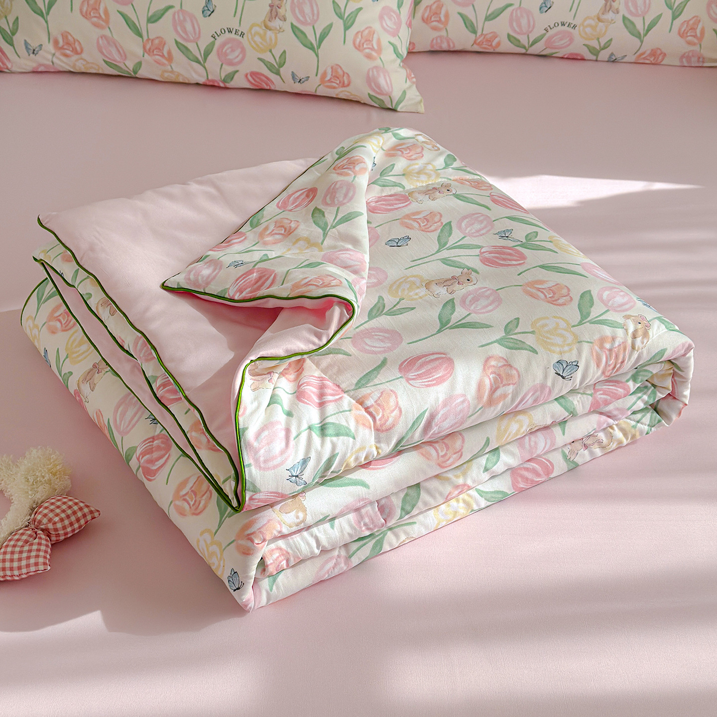 A类水洗棉皱皱纱夏被羽丝棉夏凉被空调被可机洗薄被子跨境代发