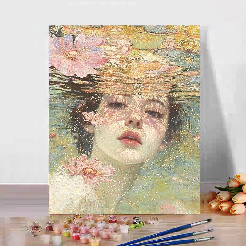 Klimt Style DIY Digital Oil Painting Hand-Painted Abstract Art Painting for Healing and Stress Relief, Living Room Decorative Painting