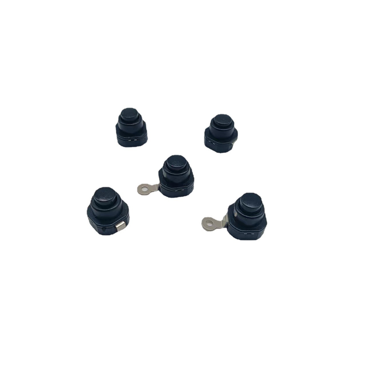 手电筒开关 10X10小型圆形锥形 电源KAN-10A自锁按钮 带螺丝孔