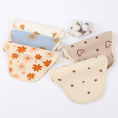 Baby sweat-absorbent towel pure cotton gauze back sweat towel male and female baby kindergarten mat sling absorbent cotton